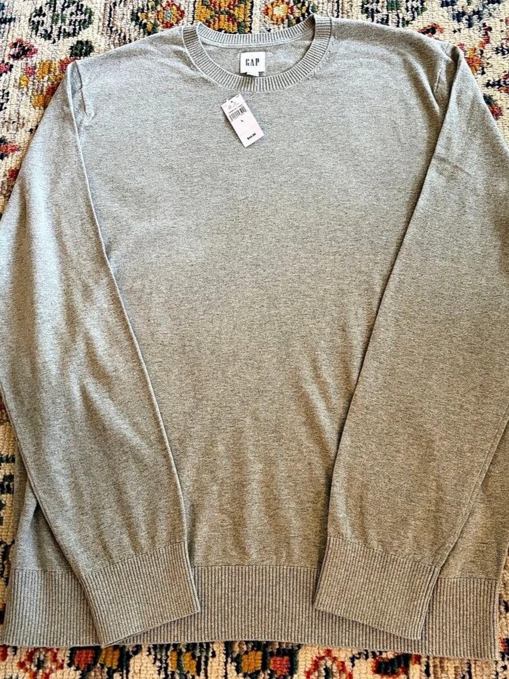 Men's Gap Classic Cotton Crewneck Sweater Gray Large NWT